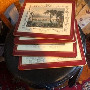 Four vintage pimpernel cork like placemats, made in England - used good shape
